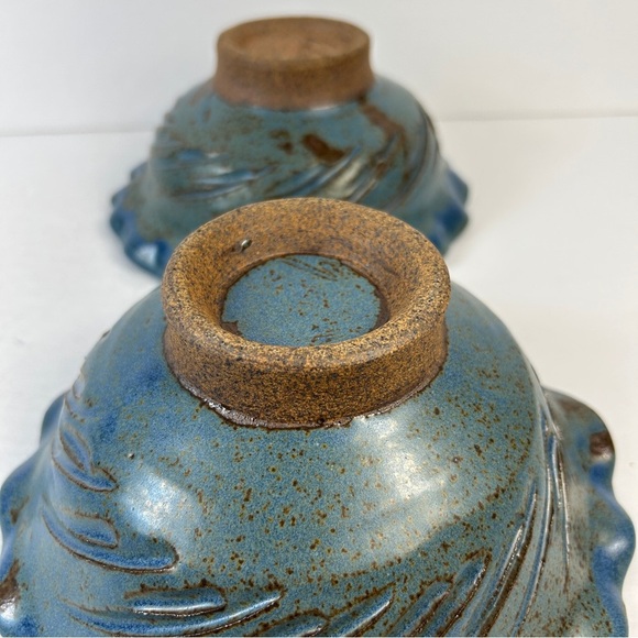 Rustic Blue Stoneware Dinner Bowls (2) - Picture 7 of 10